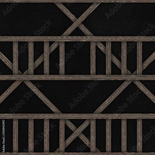 Wooden frame chalet construction elements