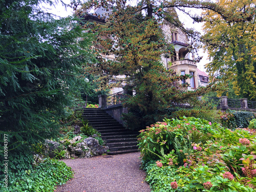 Neo-Baroque terraced garden or Neubarocken Terrassengarten (Villa Boveri Park or Parkanlage der Villa Boveri), Baden - Canton of Aargau, Switzerland photo