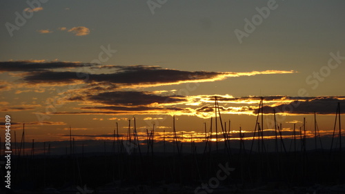 Abendrot mit Segelbooten