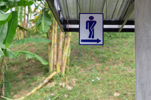 Way to toilet sign. Toilet sign. Signs to bathroom of Thailand.