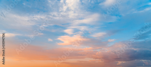 Beautiful sunset sky. Nature sky backgrounds. © Inga Av