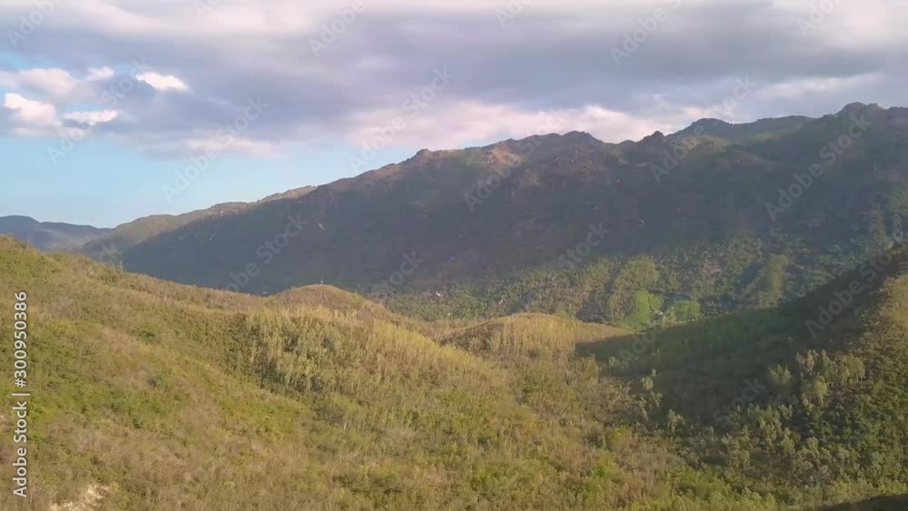 The drone takes a wonderful panorama in the mountains. The drone takes a wonderful panorama in the mountains.
