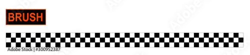 Decorative racing flag brush for fashion and digital illustration. Customizable and colorizable race tape. Black and white squares. 