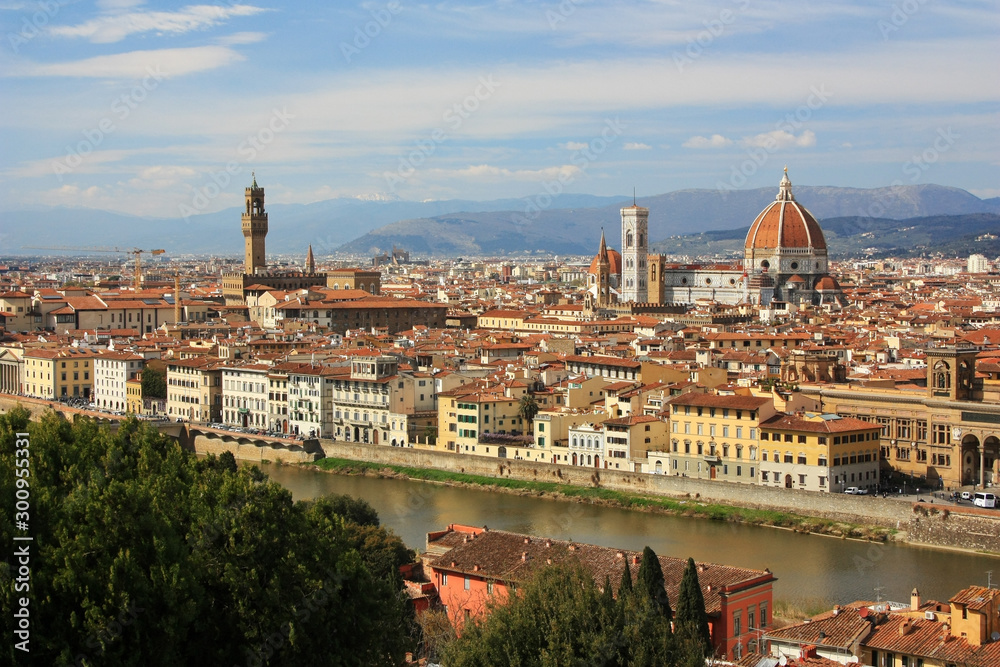 View of the old city of Florence, Italy
