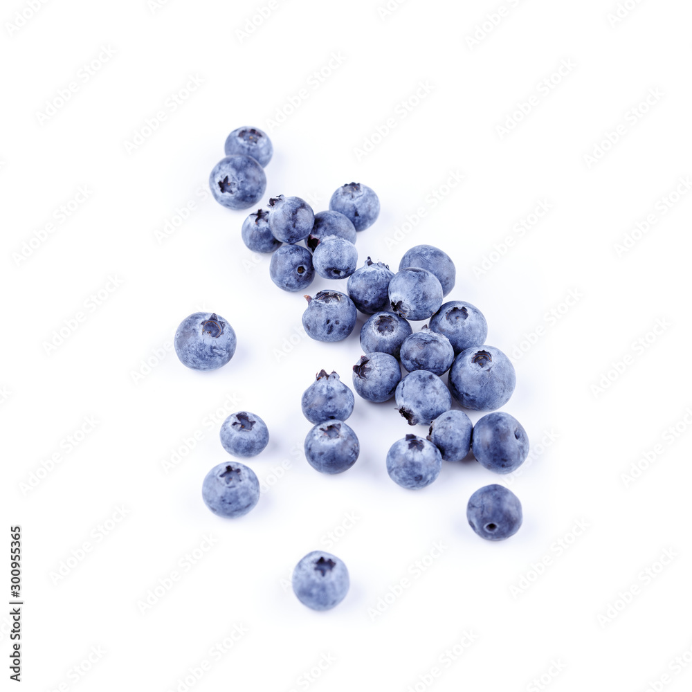 Blueberries isolated on white with clipping path. Top view superfood blueberry Blueberries isolated on white with clipping path. Top view superfood blueberry