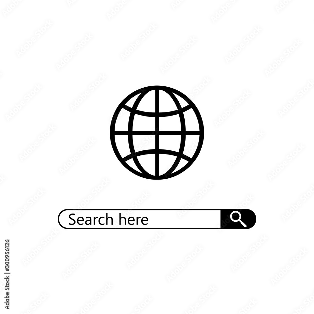 Search web bar sign on white background