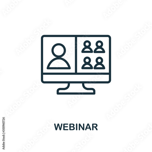Webinar icon outline style. Thin line creative Webinar icon for logo, graphic design and more