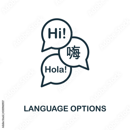 Language Options icon outline style. Thin line creative Language Options icon for logo, graphic design and more