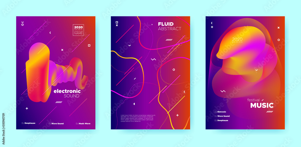 Purple Fluid Abstract. Gradient Music Design. 