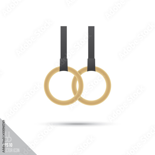 Gymnastic rings smooth vector icon. Sports equipment symbol.