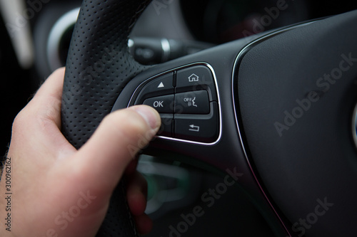 hand of a man driving car