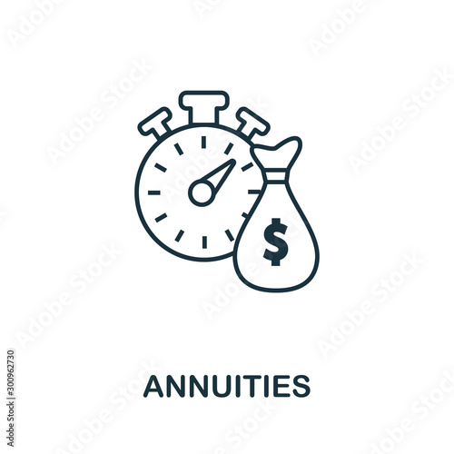 Annuities icon outline style. Thin line creative Annuities icon for logo, graphic design and more