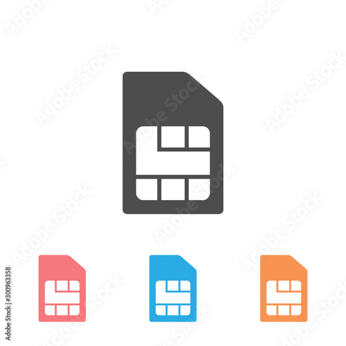 Sim card vector icon set. Sim card icon symbol. Sim card mobile slot