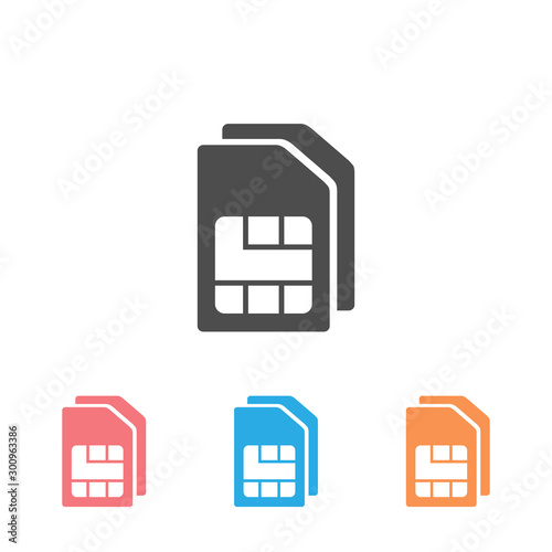 Sim card vector icon set. Sim card icon symbol. Sim card mobile slot