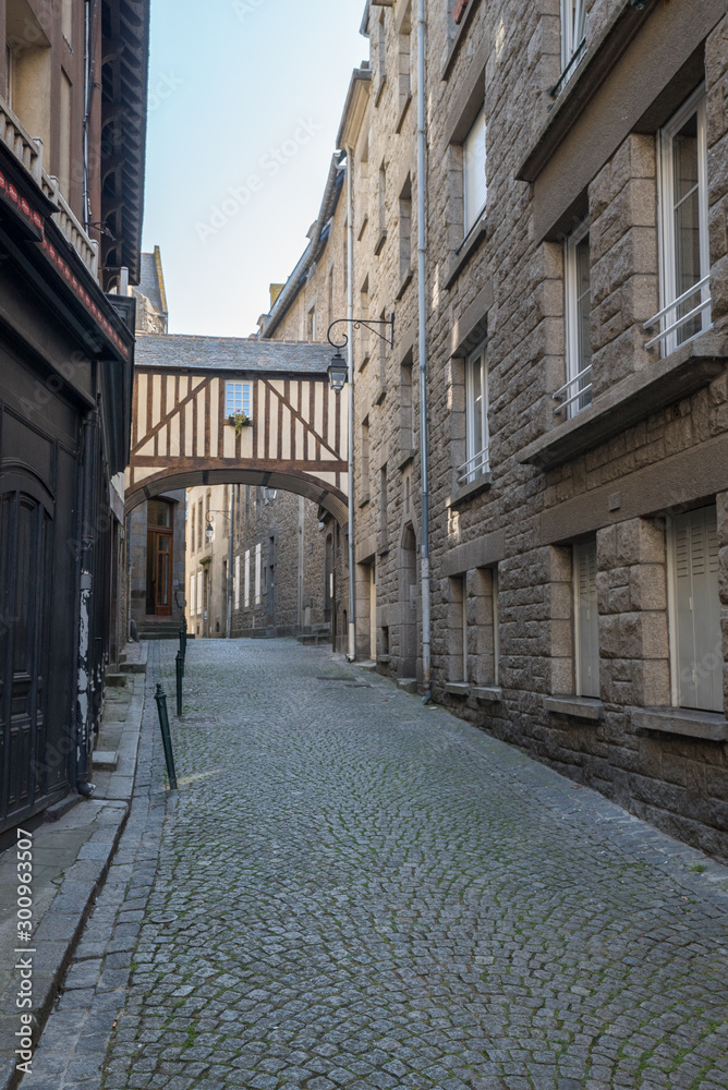 historic Norman stone houses in the Saint-Malo Intra-Muros Neighboorhood