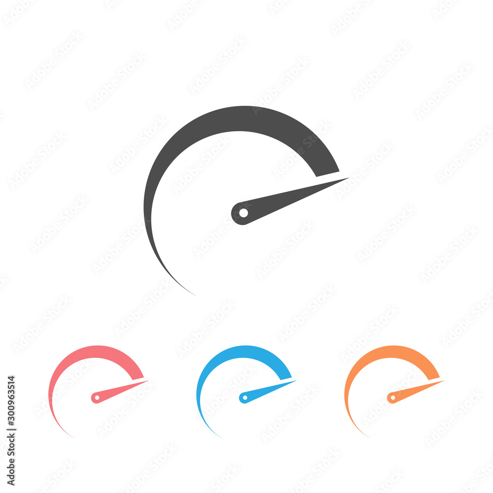 Speedometers icon set, isolated. Flat design. flat style