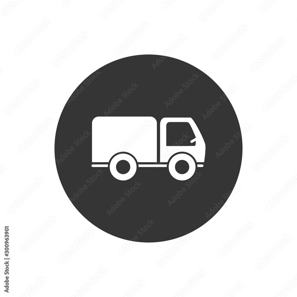 Truck icon vector, flat style. Vector flat style