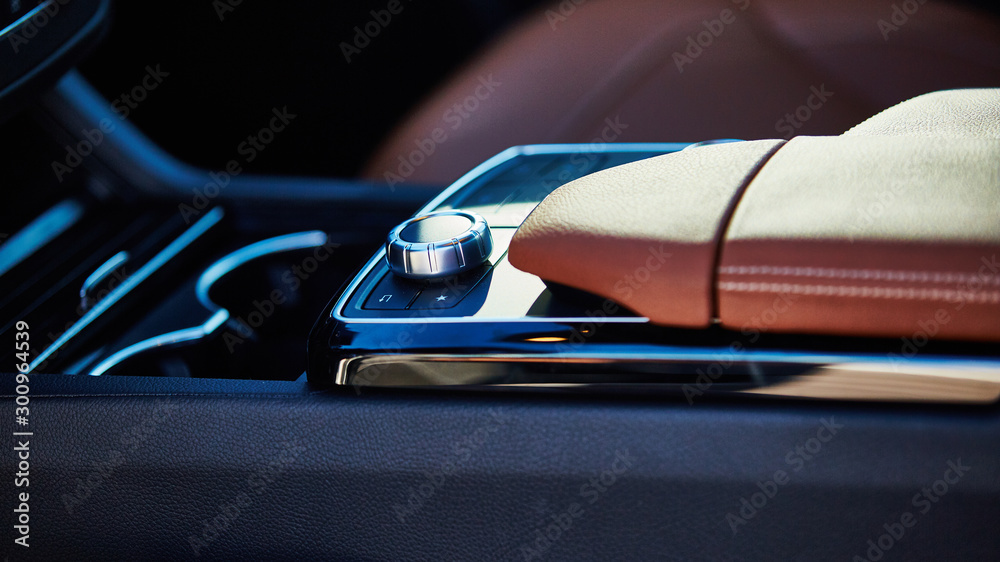 Luxury car interior details.