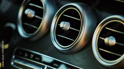 Luxury car interior details.