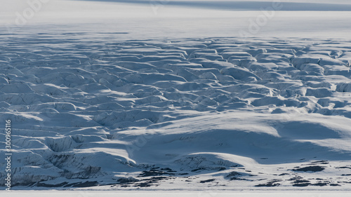 Glacier ice with crevasses