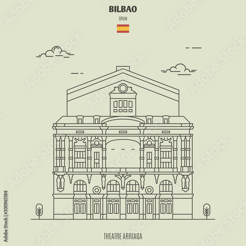 Theatre Arriaga in Bilbao  Spain. Landmark icon