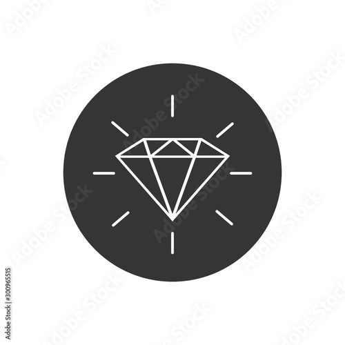 Diamond line icon. Gemstone symbol. Vector flat style