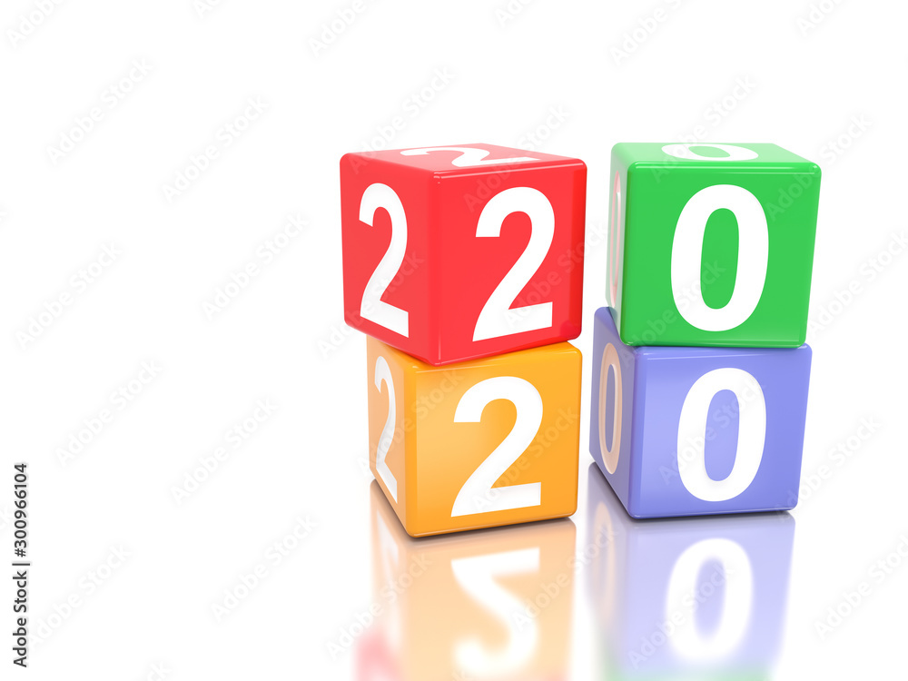 New Year 2020 Creative Design Concept - 3D Rendered Image New Year 2020 Creative Design Concept - 3D Rendered Image