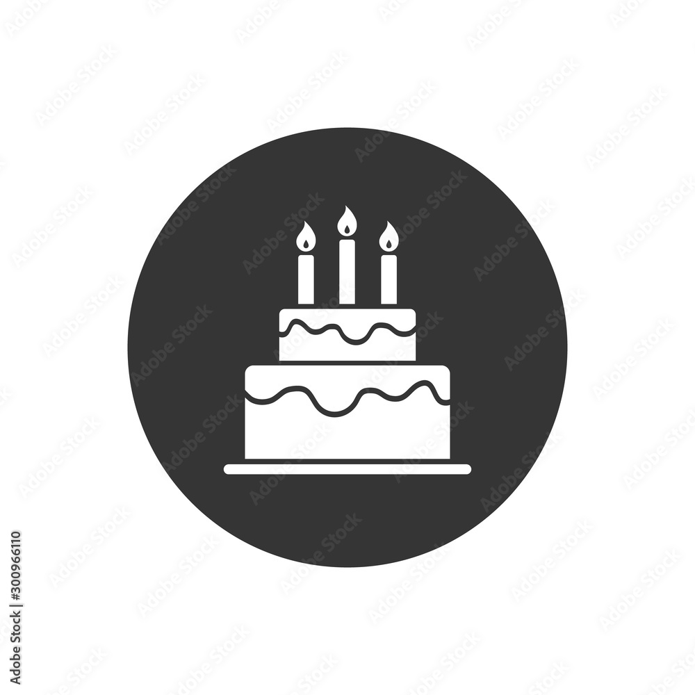 Happy Birthday and Cake Icon. Vector flat style Happy Birthday and Cake Icon. Vector flat style