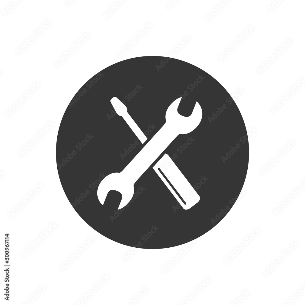 Screwdriver with key icon symbol. Premium quality isolated equipment element in trendy style. Screwdriver with key icon symbol. Premium quality isolated equipment element in trendy style.