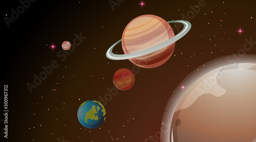 Planets in space scen