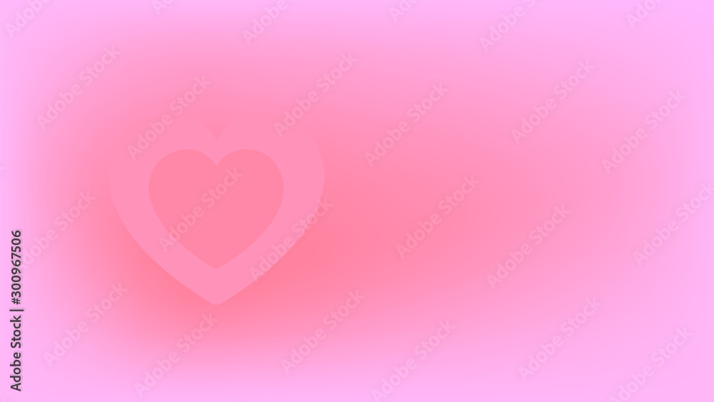 Pink blurred background with a heart. Abstract background