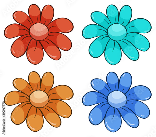 Isolated set of flowers