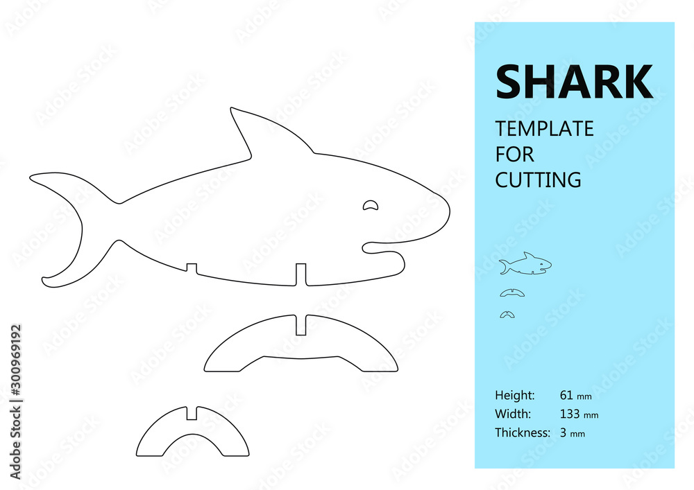 template-for-laser-cutting-wood-carving-paper-cut-silhouette-of-shark-vector-illustration-stock-vector-adobe-stock