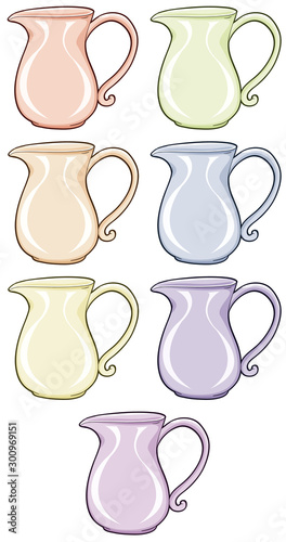 Isolated set of jar in different colors