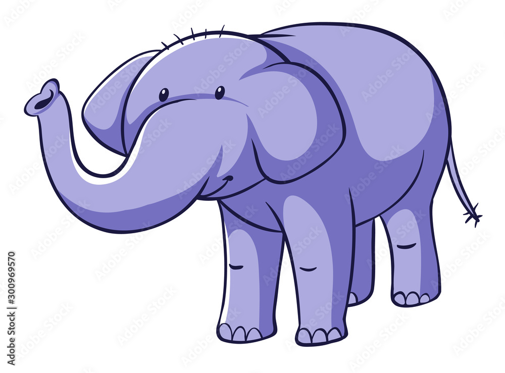 Isolated picture of cute elephant