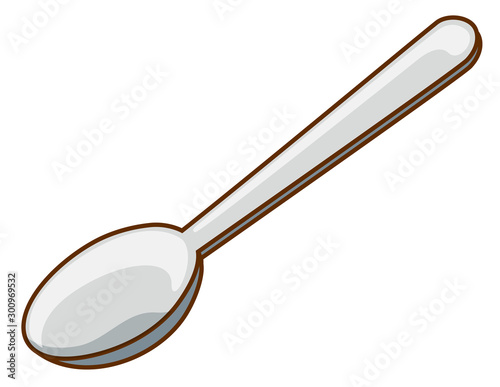 One spoon on white background