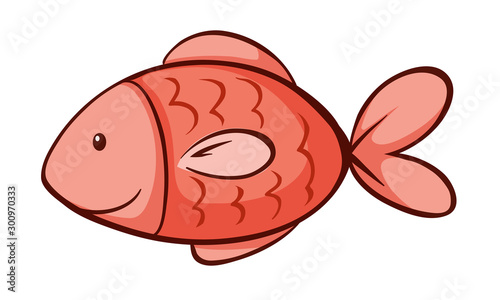 Red fish on white background