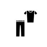 simple icon vector with t-shirt and pants shape