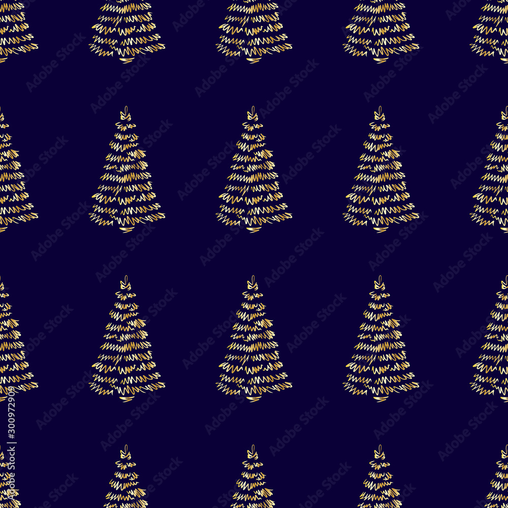 Obraz premium Pine Tree Pattern Gold-06