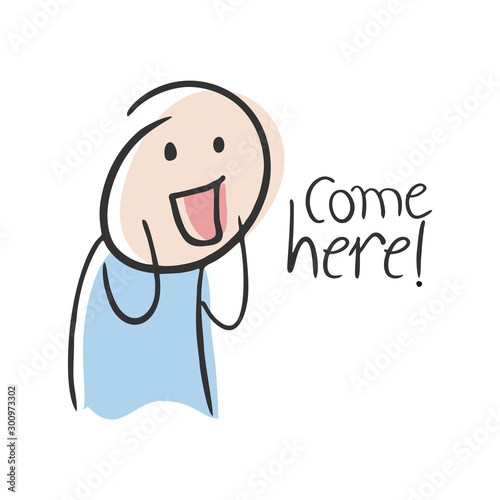 funny man and come here message