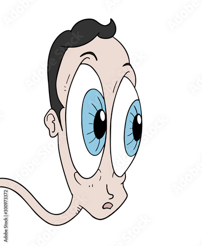 curious man looking