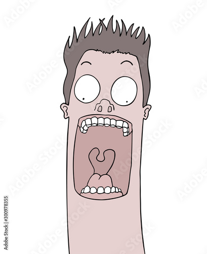 surprised cartoon face draw