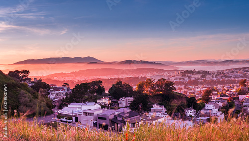 San Francisco view from Twin Peaks to California City