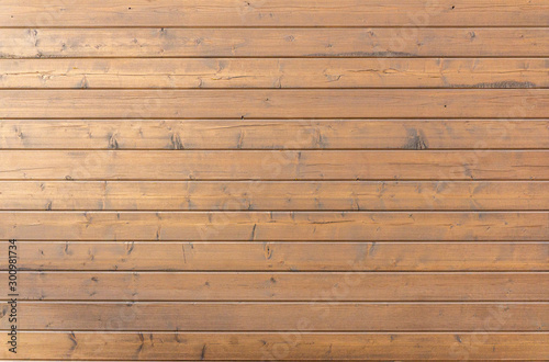 Wooden background. Clean, even planks with the texture and texture of yellow wood for facade decoration