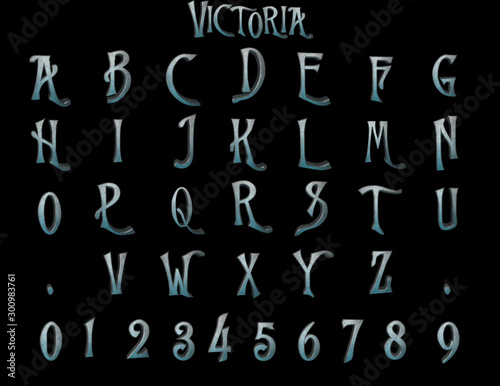 Victoria Steam punk Alphabet - 3D Illustration