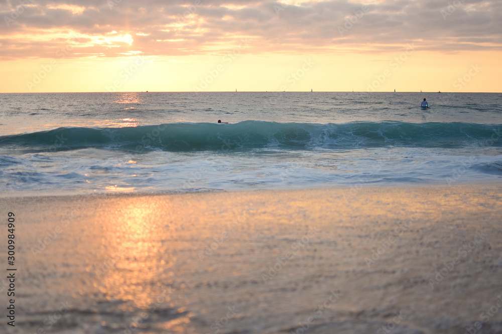 capbreton (40) : plage oceane au coucher du solei