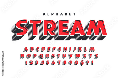Breaking news display font design, alphabet, abc