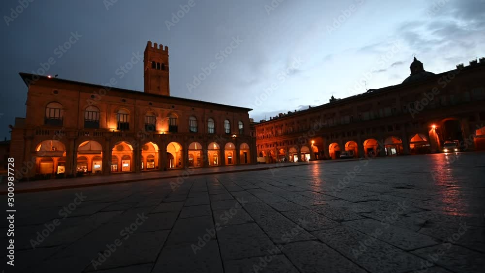 Bologna, Italy - The monuments and palaces of the city at dawn Bologna, Italy - The monuments and palaces of the city at dawn