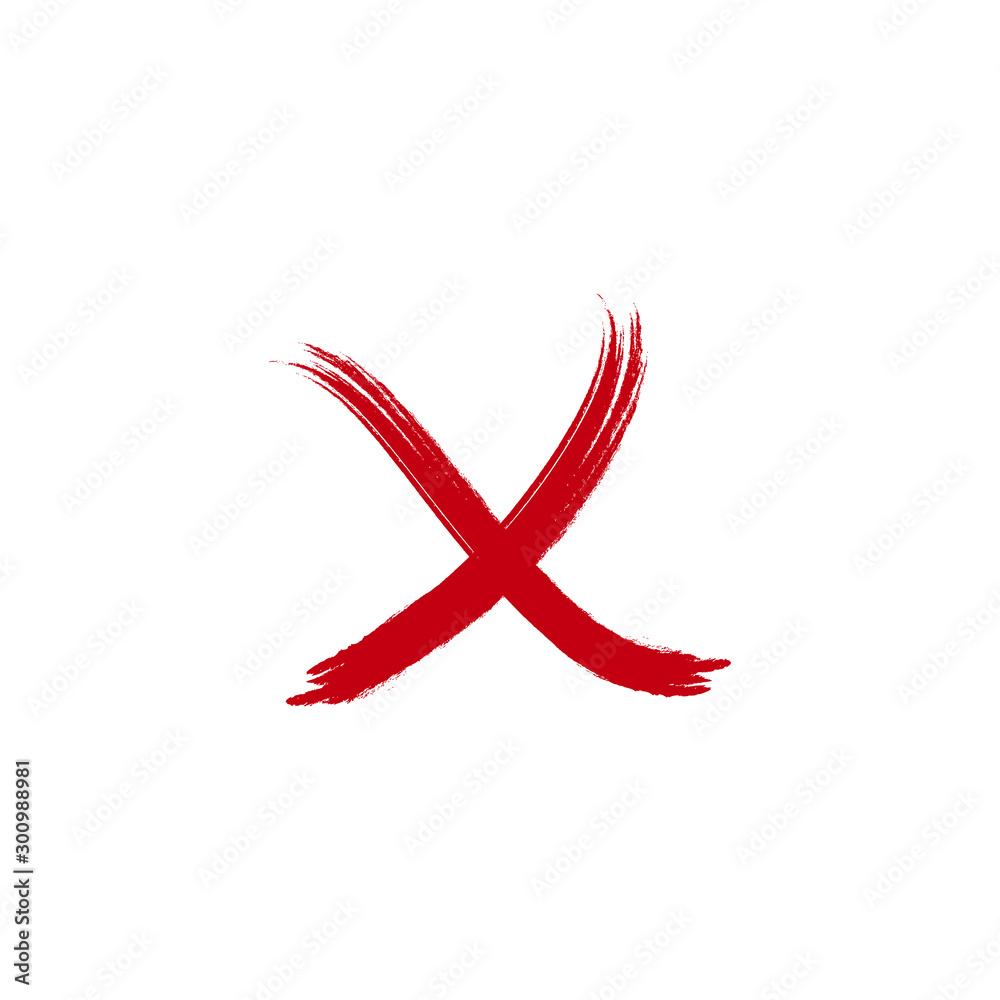 X red mark cross sign icon isolated on white background. Vector illustration X red mark cross sign icon isolated on white background. Vector illustration