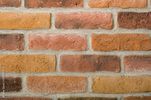 Closeup of an old red brick wall pattern
